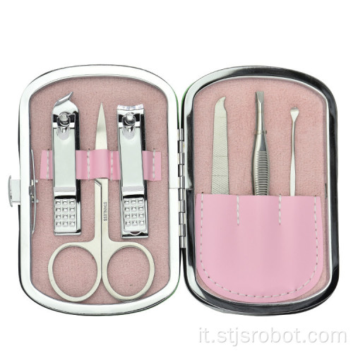 6items Set di strumenti per manicure Tuta per unghie Tagliaunghie in acciaio inossidabile